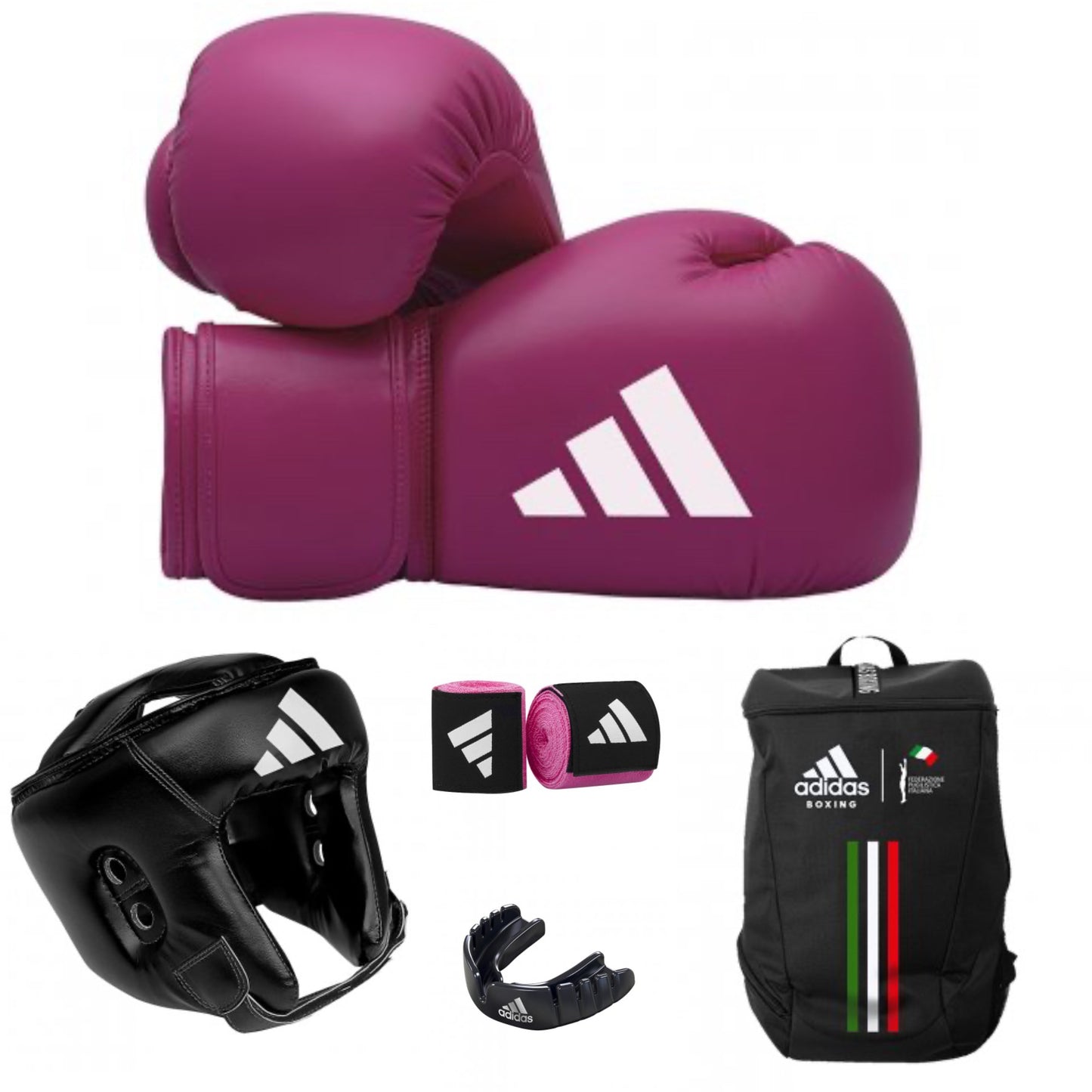 KIT BOXE ADIDAS " PRINCIPIANTE " ROSA